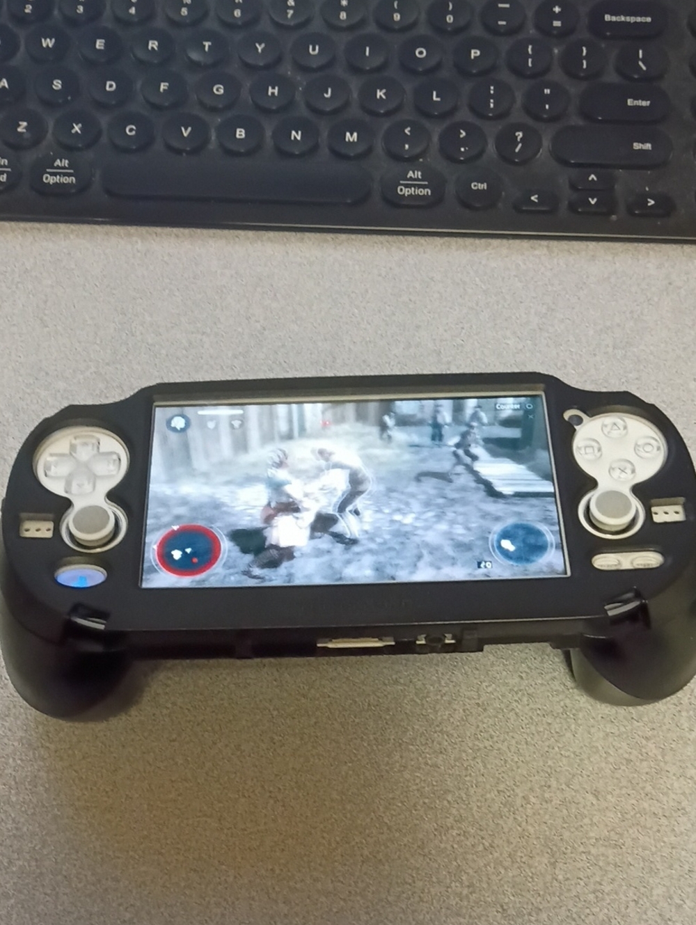 PS Vita Handheld Portable Gaming Console Grip Case With L2-R2 Buttons -Black